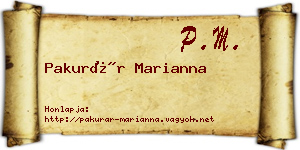 Pakurár Marianna névjegykártya