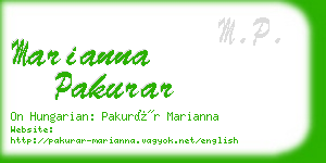 marianna pakurar business card